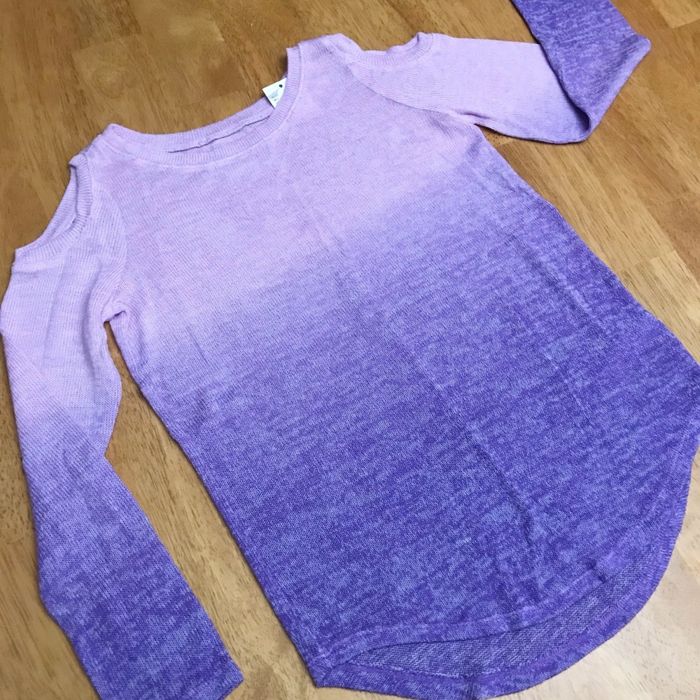 Girls Justice open shoulder purple shirt